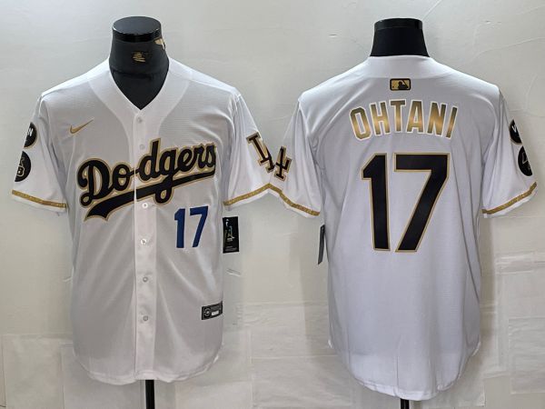 Men Los Angeles Dodgers #17 Ohtani White Fashion Nike Game MLB Jersey style 4->los angeles dodgers->MLB Jersey